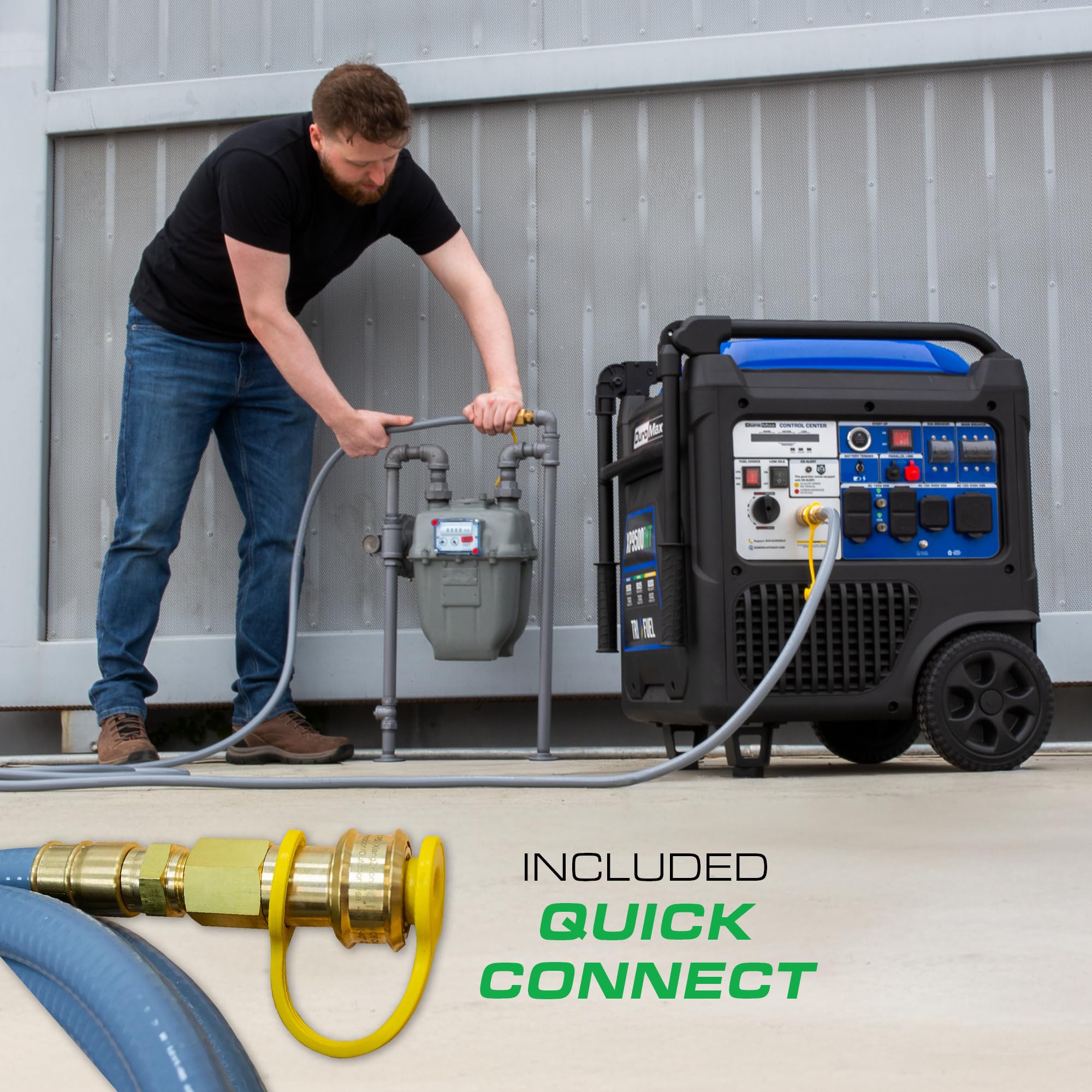 DuroMax XP16000iH 16,000-Watt Dual Fuel Portable Digital Inverter Generator - Gas & Propane, Remote Electric Start, Whole Home Power Backup, Transfer Switch Ready, RV & Emergency Ready