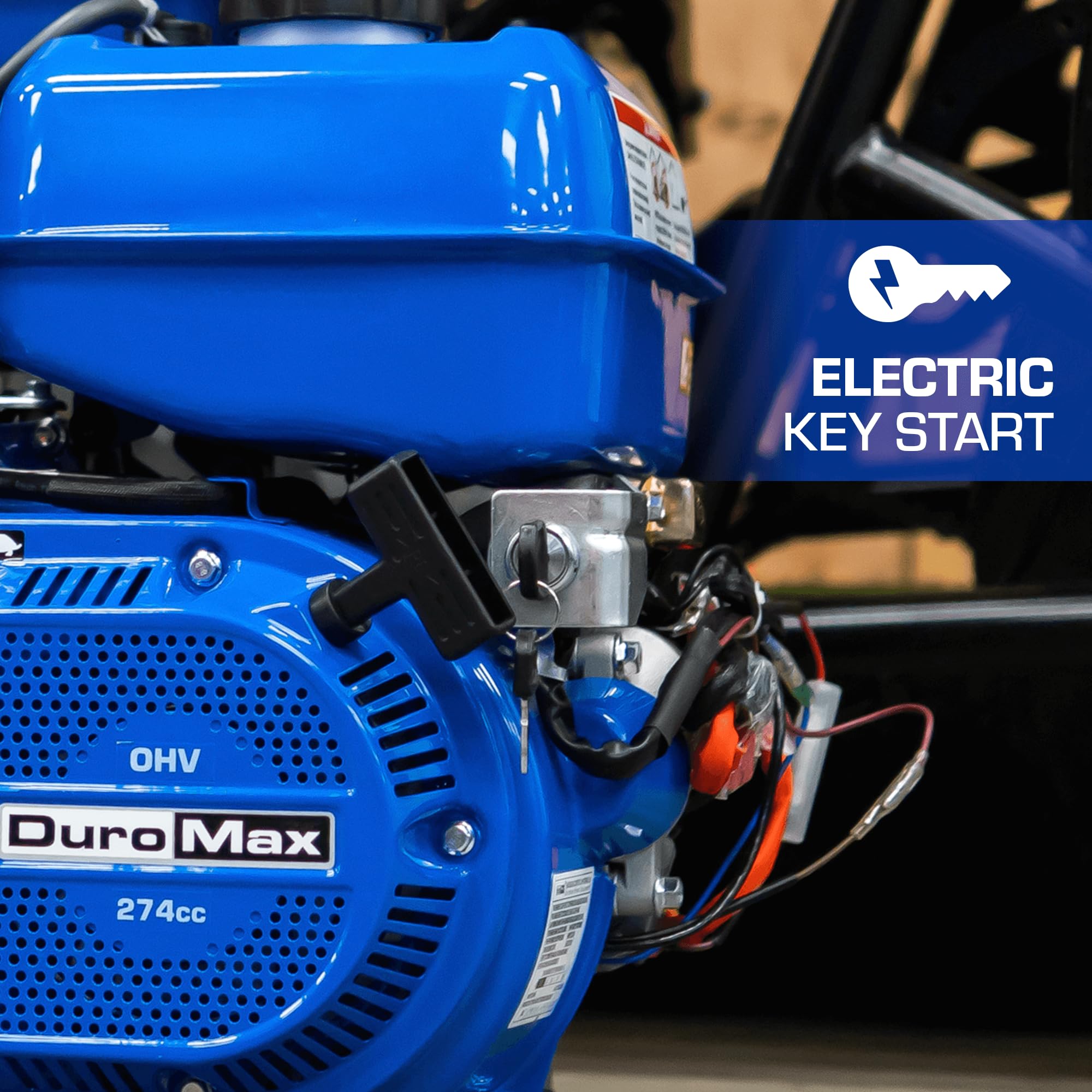 DuroMax XP23HPE 713cc 1-Inch Horizontal Shaft V-Twin Electric Start Gas Powered Multi-Use Engine