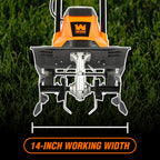 WEN 20V Max Cordless 14-Inch Brushless Electric Tiller with Two 4.0 Ah Batteries and Dual-Port Charger (20724)