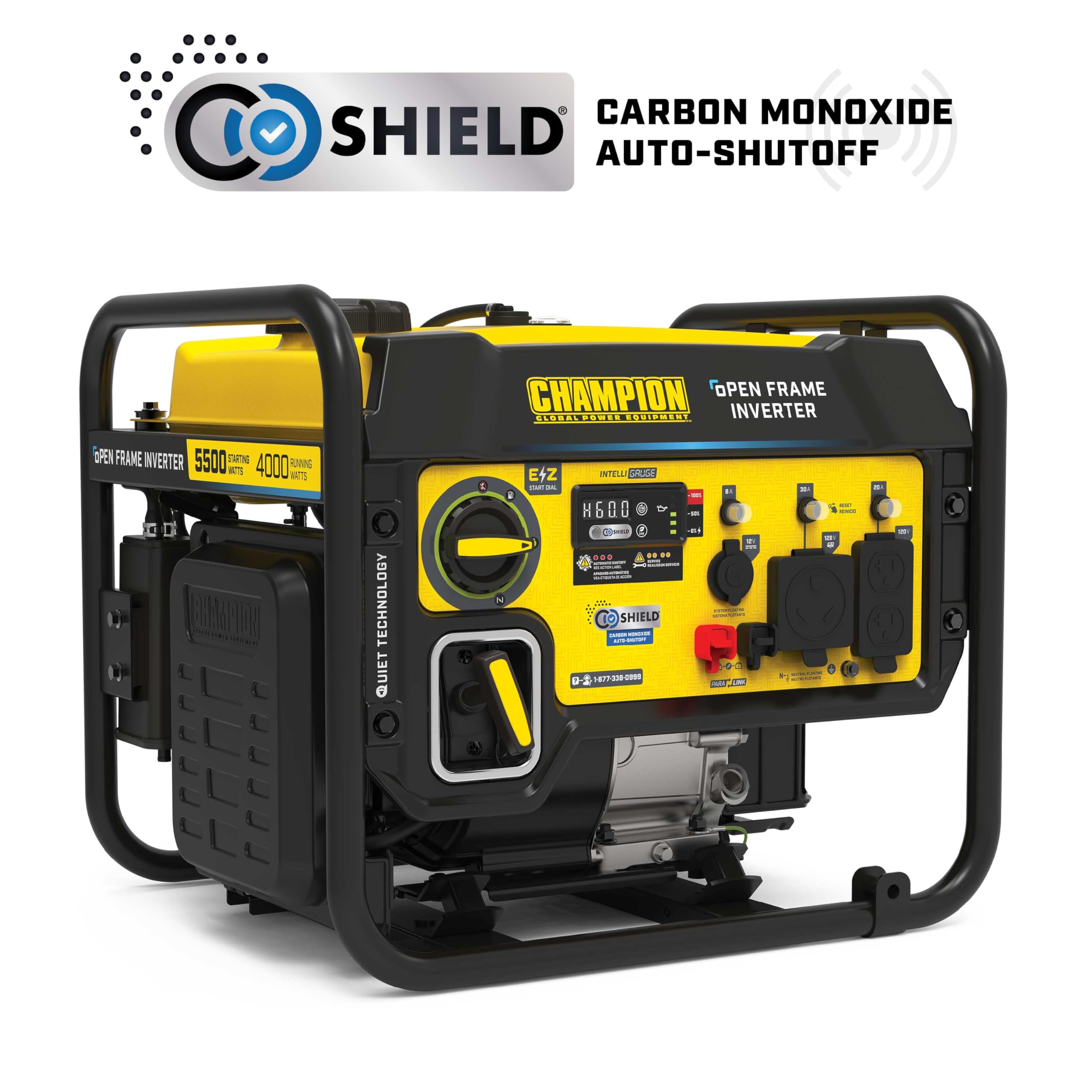Champion Power Equipment 5500-Watt RV Ready Portable Open Frame Inverter Generator with Quiet Technology and Free 3-Year Warranty, CARB Compliant