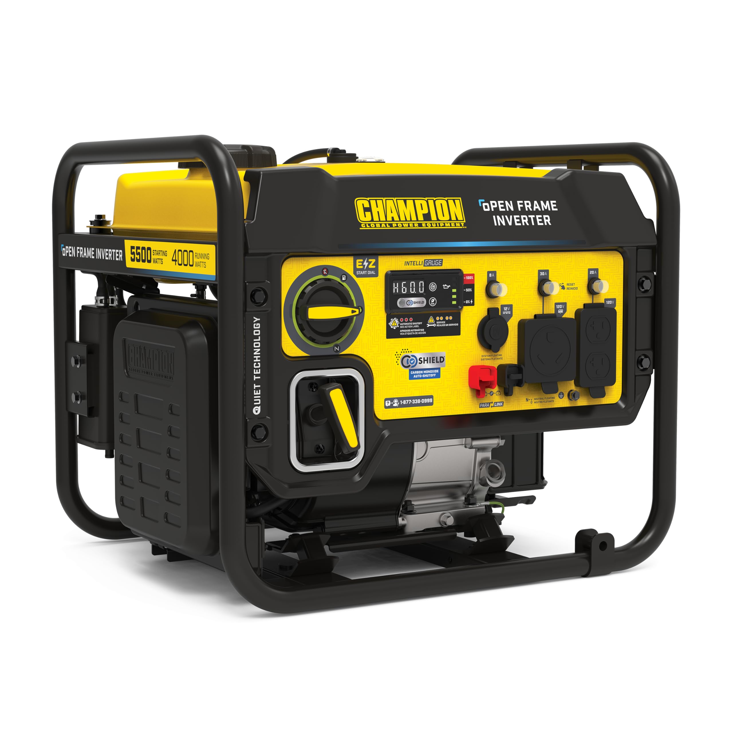 Champion Power Equipment 5500-Watt RV Ready Portable Open Frame Inverter Generator with Quiet Technology and Free 3-Year Warranty, CARB Compliant