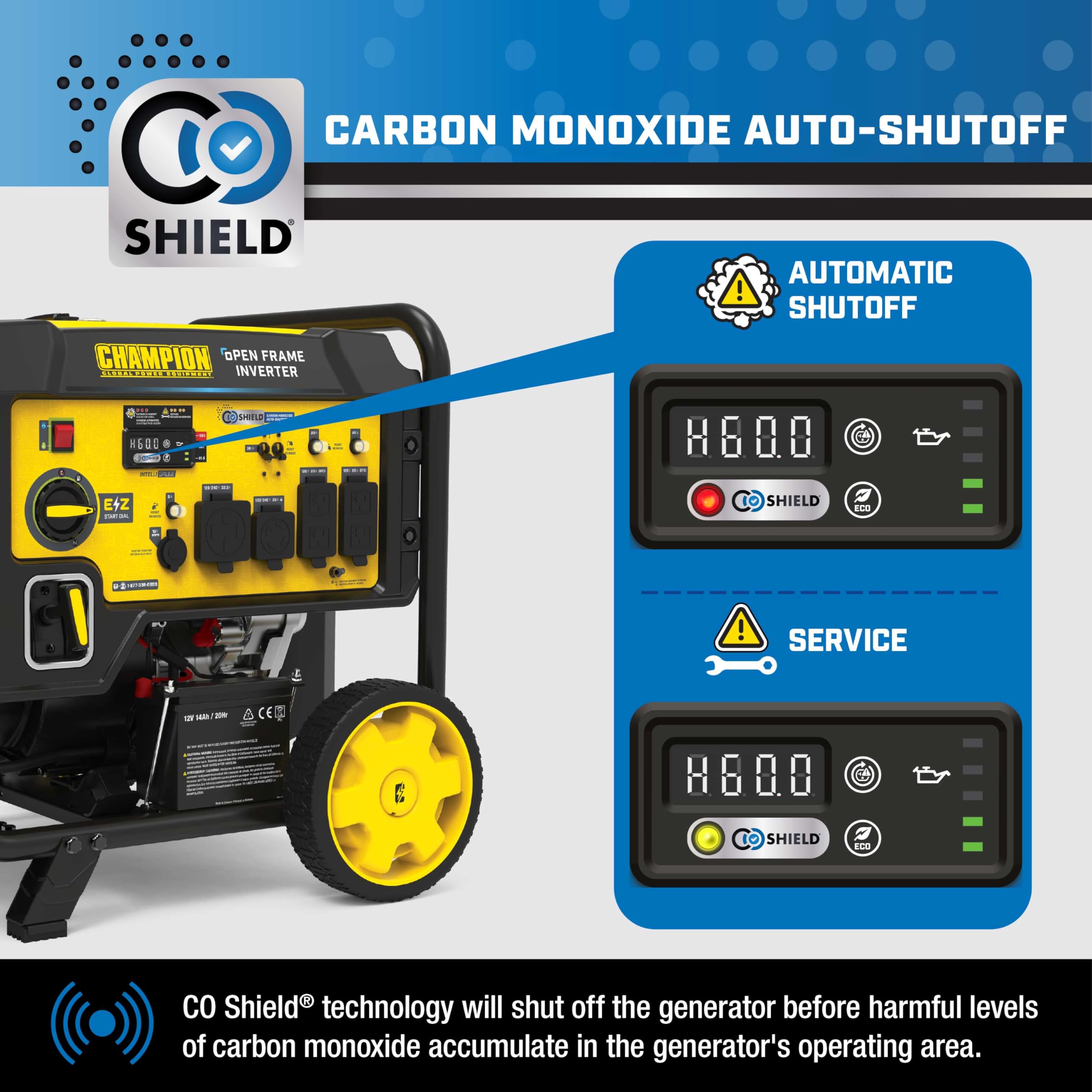 Champion Power Equipment 10,000-Watt Electric Start Home Backup Portable Open Frame Inverter Generator with Quiet Technology and Free 3-Year Warranty