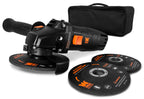 WEN Cordless Angle Grinder, Brushless with 20V Max 4.0 Ah Lithium-Ion Battery and Charger (20944), Black