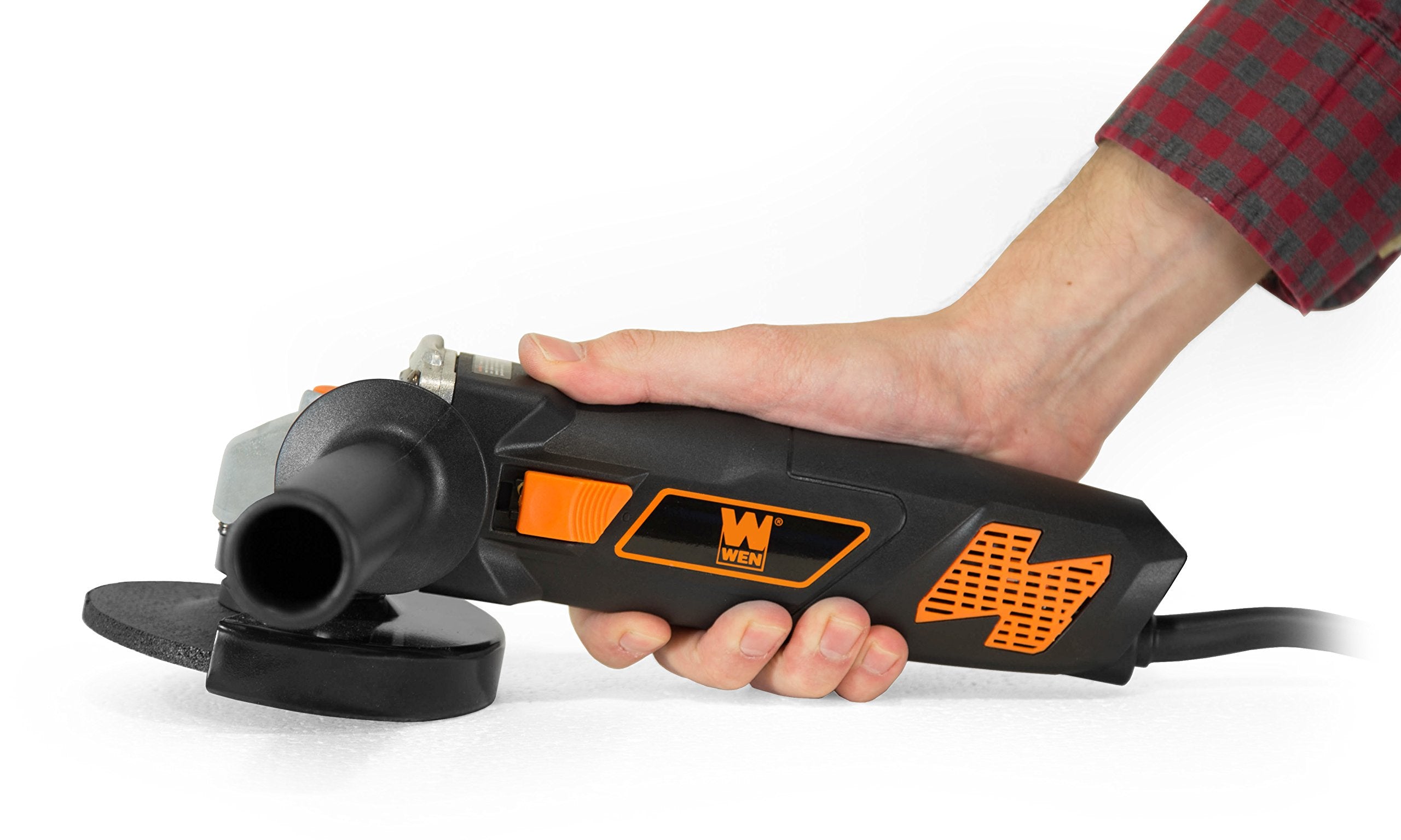 WEN Cordless Angle Grinder, Brushless with 20V Max 4.0 Ah Lithium-Ion Battery and Charger (20944), Black