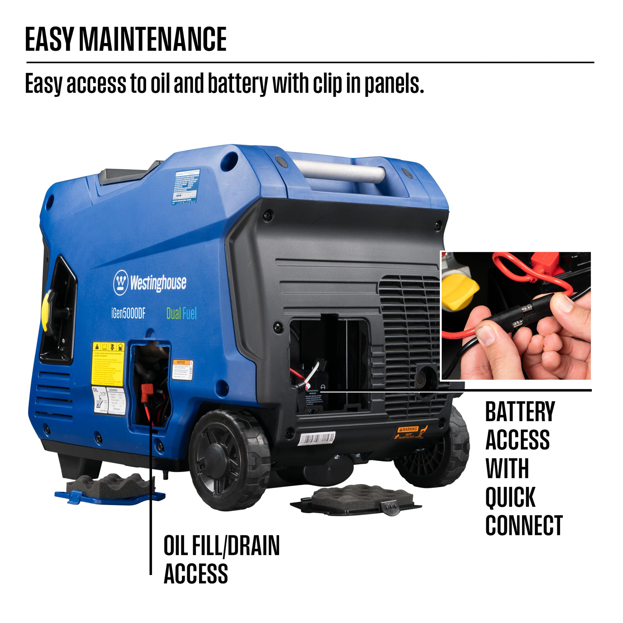 Westinghouse 5000 Peak Watt Super Quiet Portable Inverter Generator, Remote Electric Start with Auto Choke, Wheel & Handle Kit, RV Ready, Gas Powered, Parallel Capable