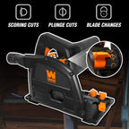 WEN Cordless 6.5-Inch Track Saw, Brushless with Variable Speed, Two 20V Max 4.0 Ah Batteries, and Charger (20691)