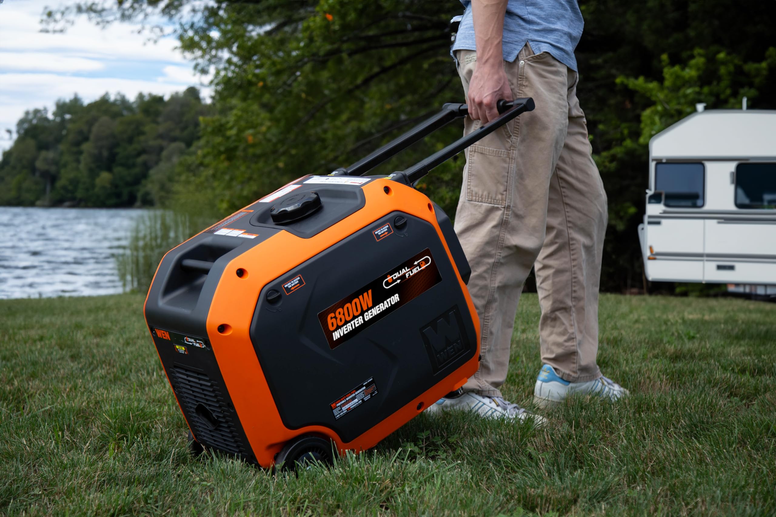 WEN DF450i Super Quiet 4500-Watt Dual RV-Ready Portable Inverter Generator with Fuel Shut-Off