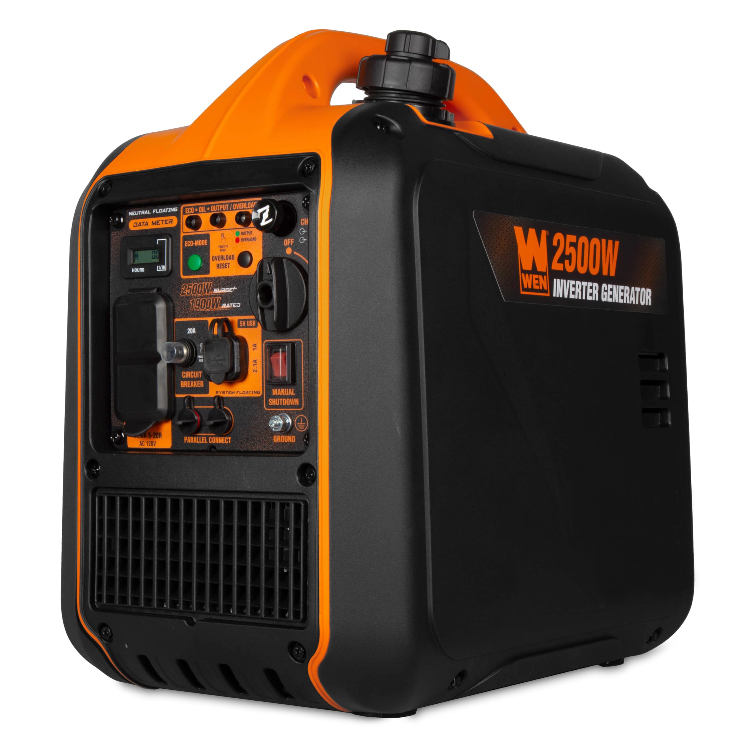 WEN 56235iX 2350-Watt Portable Inverter Generator with Fuel Shut Off and CO Sensor, Black