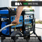 DuroMax XP12000HX 12,000-Watt Dual Fuel Portable Generator - Gas & Propane, Electric Start, Whole Home Power Backup, Transfer Switch Ready, RV & Emergency Ready