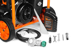 WEN DF623X 6250-Watt 120-Volt/240-Volt Dual Fuel Electric Start Portable Generator with Wheel Kit and CO Shutdown Sensor, Black