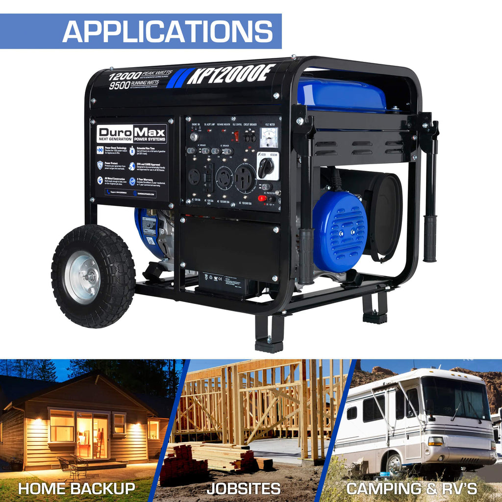 DuroMax XP5500EH 5,500-Watt Dual Fuel Portable Generator - Gas & Propane, Electric Start, RV & Emergency Ready