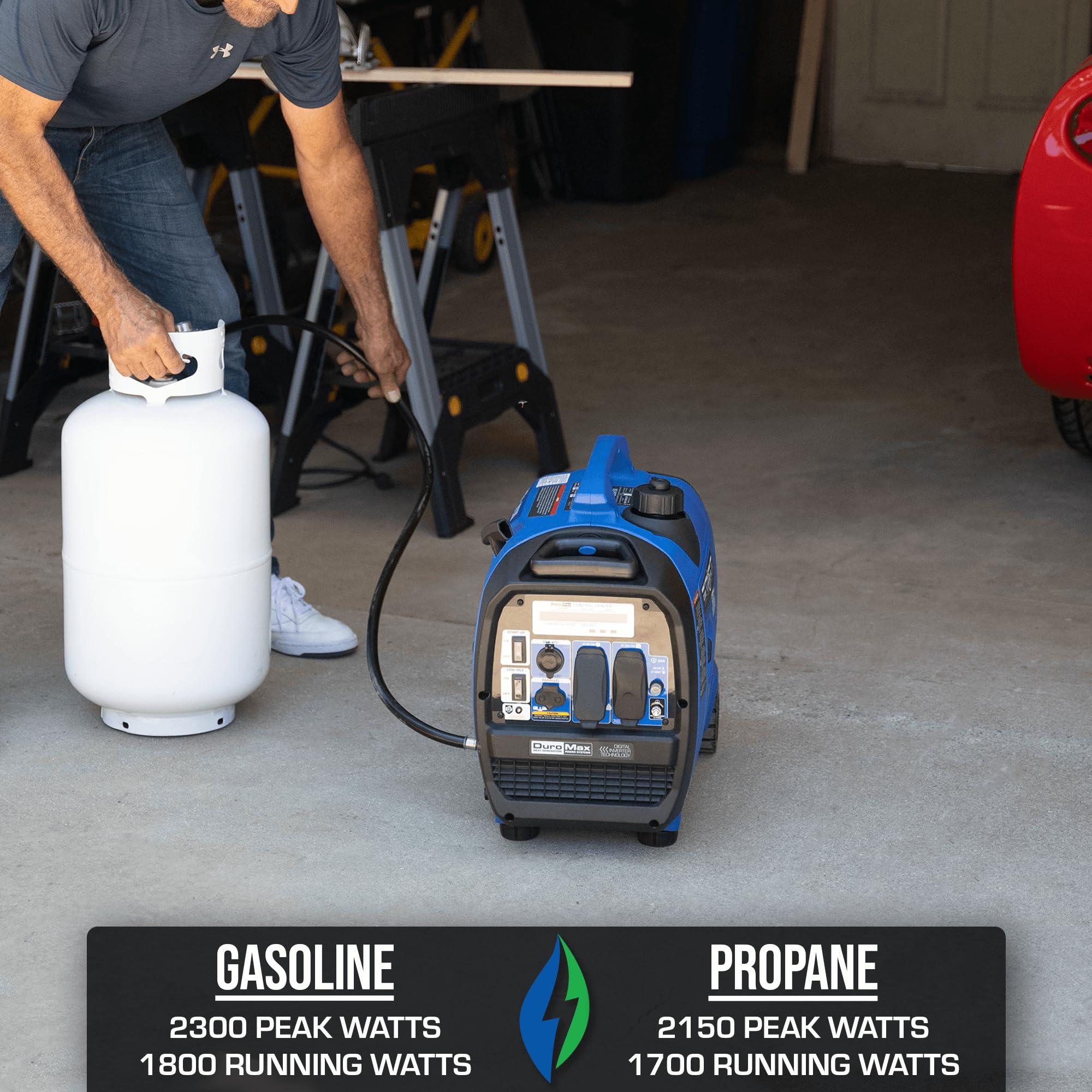 DuroMax XP4500iH 4,500-Watt Dual Fuel Portable Digital Inverter Generator - Gas & Propane, Remote Electric Start, RV & Emergency Ready
