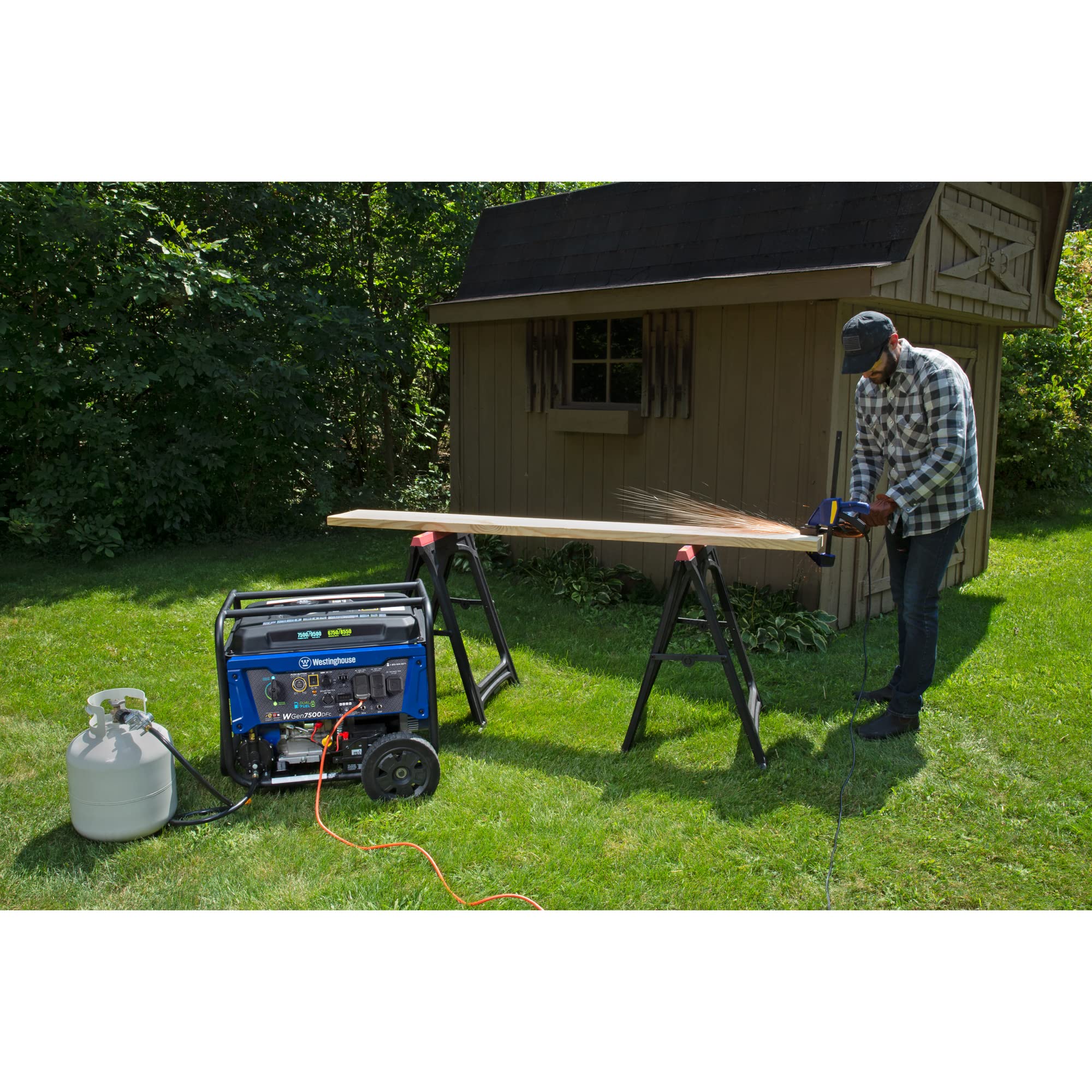 Westinghouse 9500 Peak Watt Dual Fuel Home Backup Portable Generator, Remote Electric Start, Transfer Switch Ready, Gas & Propane Powered