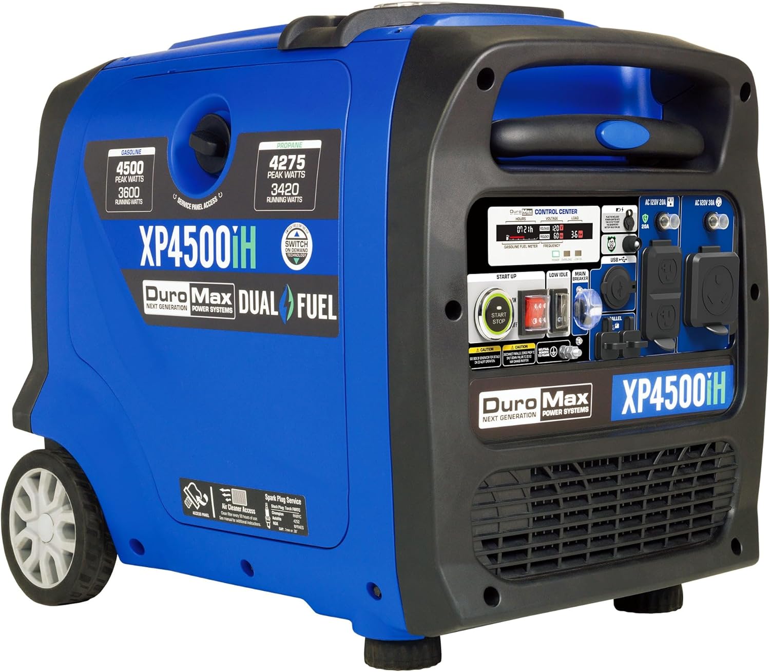 DuroMax XP2300iH 2,300-Watt Dual Fuel Portable Digital Inverter Generator - Gas & Propane, RV & Emergency Ready