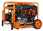WEN DF623X 6250-Watt 120-Volt/240-Volt Dual Fuel Electric Start Portable Generator with Wheel Kit and CO Shutdown Sensor, Black