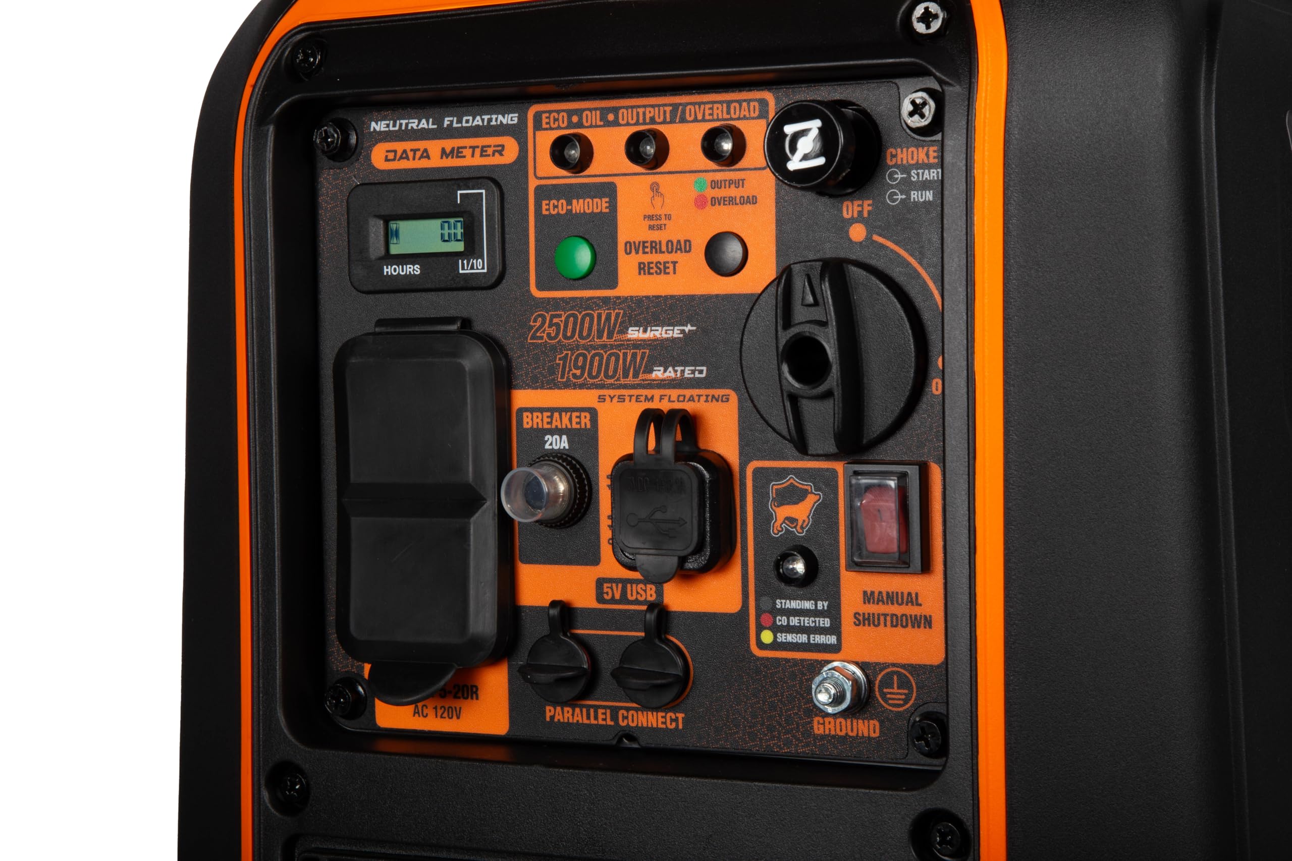 WEN 56235iX 2350-Watt Portable Inverter Generator with Fuel Shut Off and CO Sensor, Black