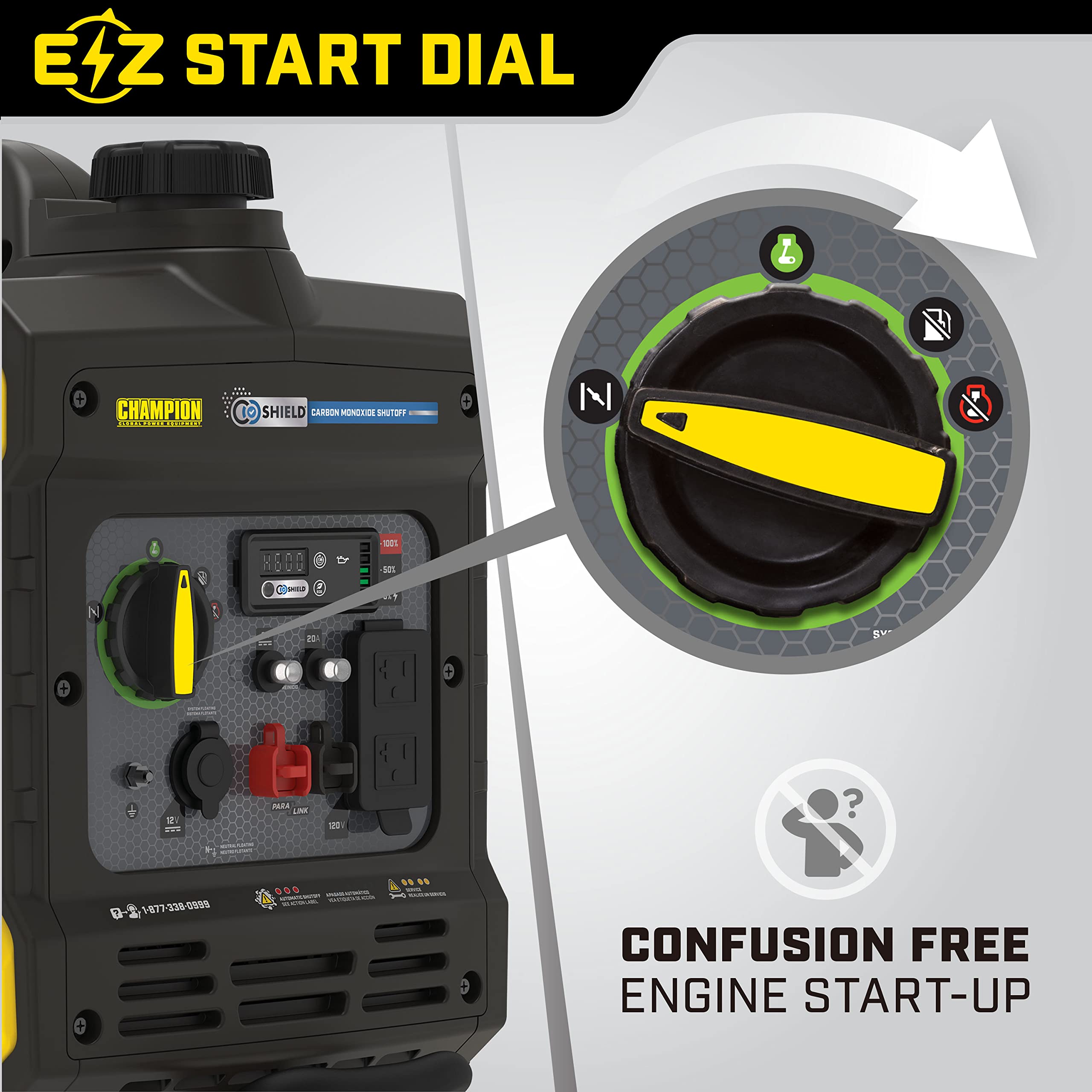Champion Power Equipment 2500-Watt Dual Fuel Ultralight Portable Inverter Generator with Quiet Technology and CO Shield