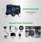 DuroMax XP12000HX 12,000-Watt Dual Fuel Portable Generator - Gas & Propane, Electric Start, Whole Home Power Backup, Transfer Switch Ready, RV & Emergency Ready