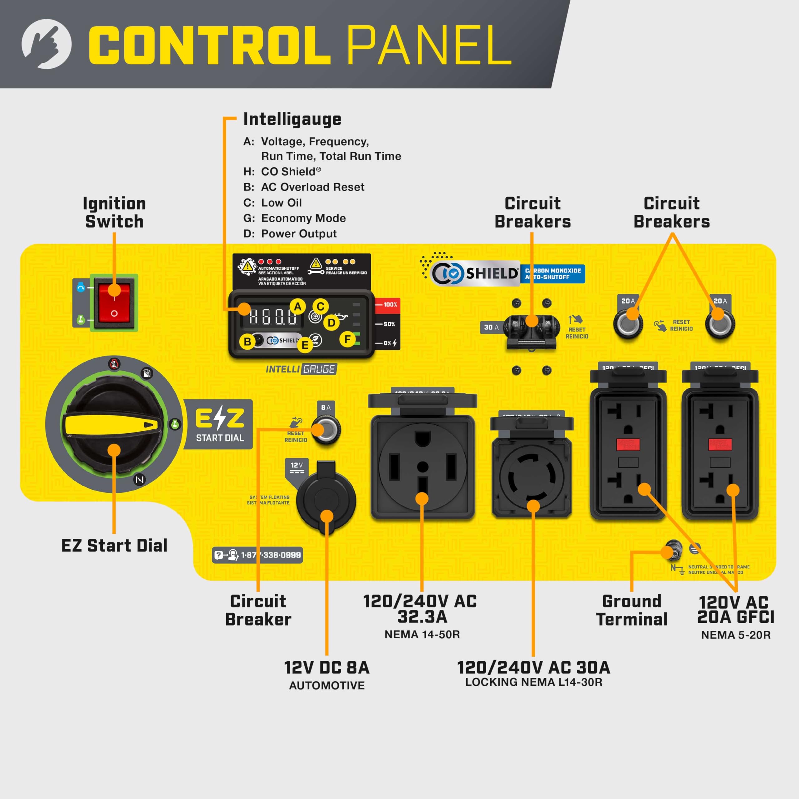 Champion Power Equipment 10,000-Watt Electric Start Home Backup Portable Open Frame Inverter Generator with Quiet Technology and Free 3-Year Warranty