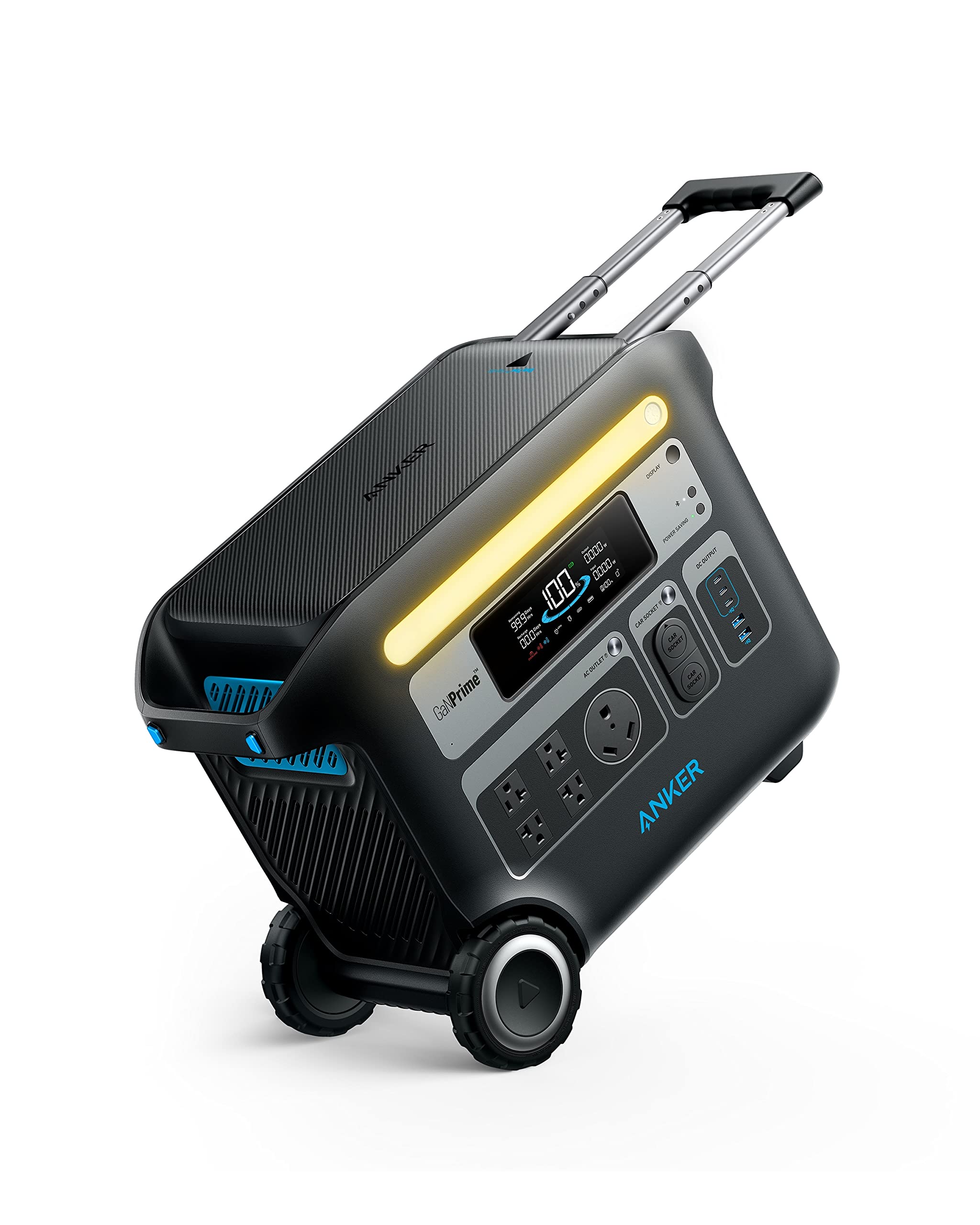 Anker SOLIX F2000 Portable Power Station, Powerhouse 767, 2048Wh GaNPrime Solar Generator with 100W Solar Panel, LiFePO4 Batteries, 4 AC Outlets Up to 2400W for Home, Power Outage, Outdoor Camping