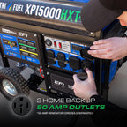 DuroMax XP12000HX 12,000-Watt Dual Fuel Portable Generator - Gas & Propane, Electric Start, Whole Home Power Backup, Transfer Switch Ready, RV & Emergency Ready