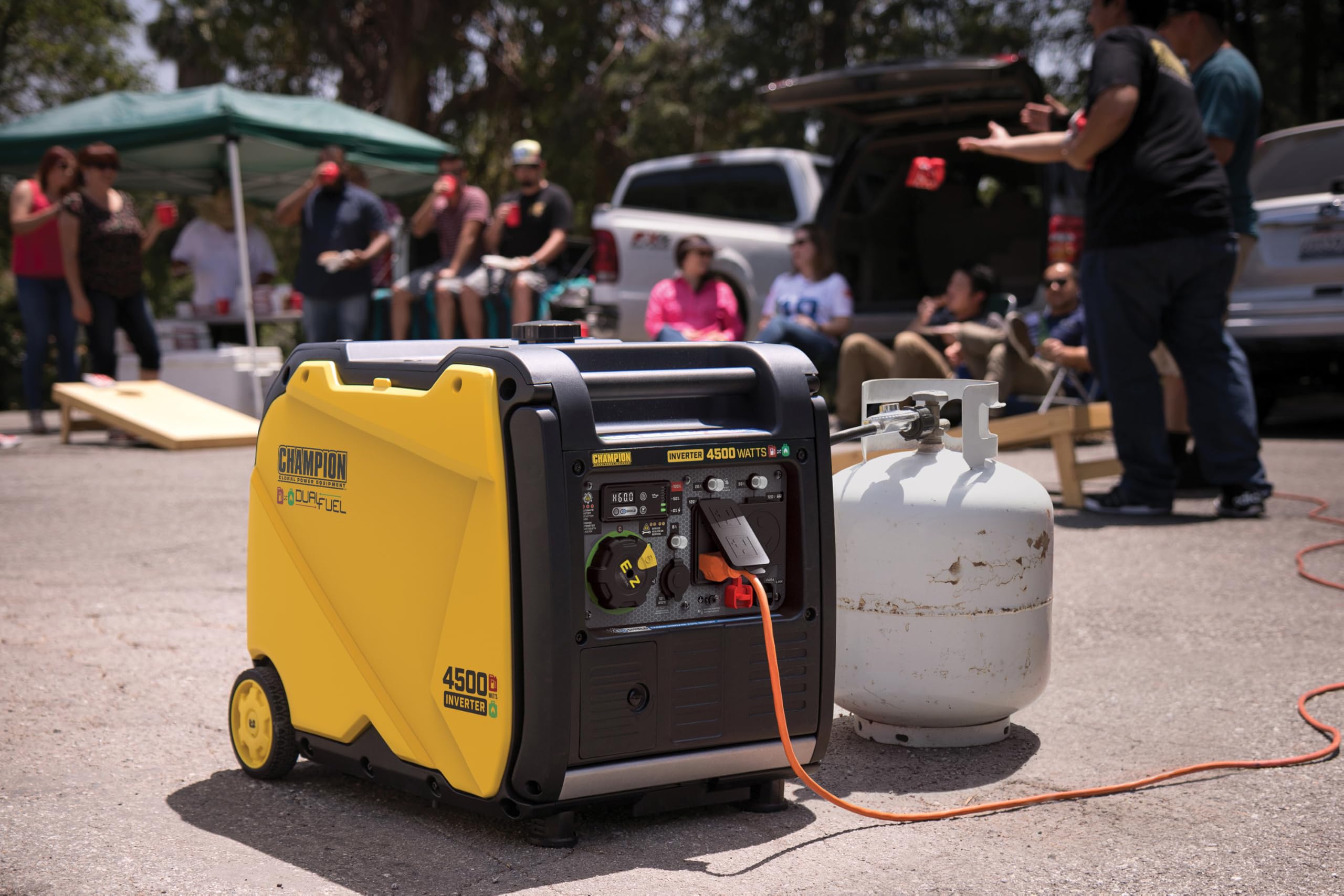 Champion Power Equipment 4500-Watt Electric Start Dual Fuel RV Ready Portable Inverter Generator with Quiet Technology and Free 3-Year Warranty