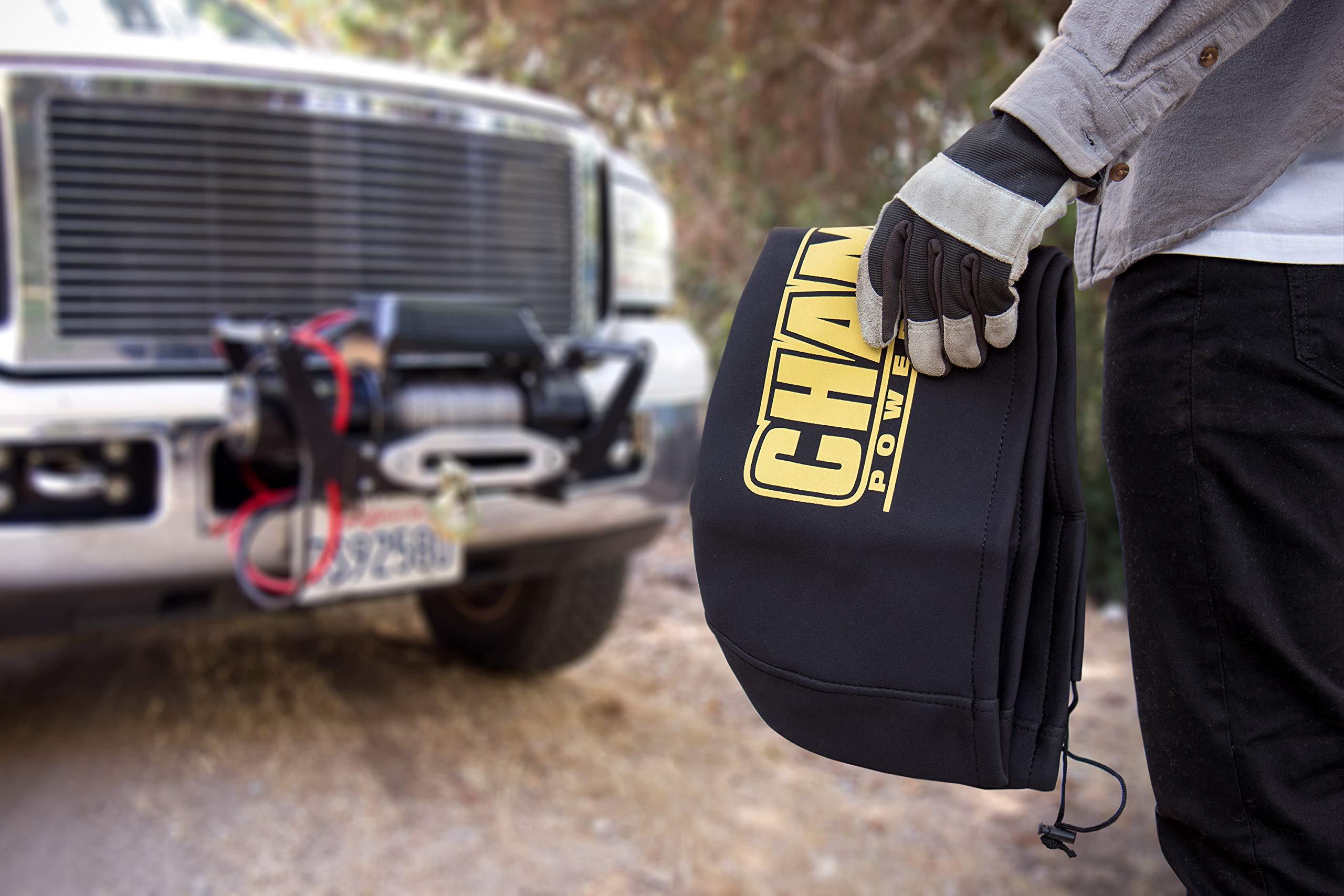 Champion Power Equipment 18034 Weather-Resistant Neoprene Storage Cover for Winches 8000-12,000 lb. with Speed Mount Hitch Adapter