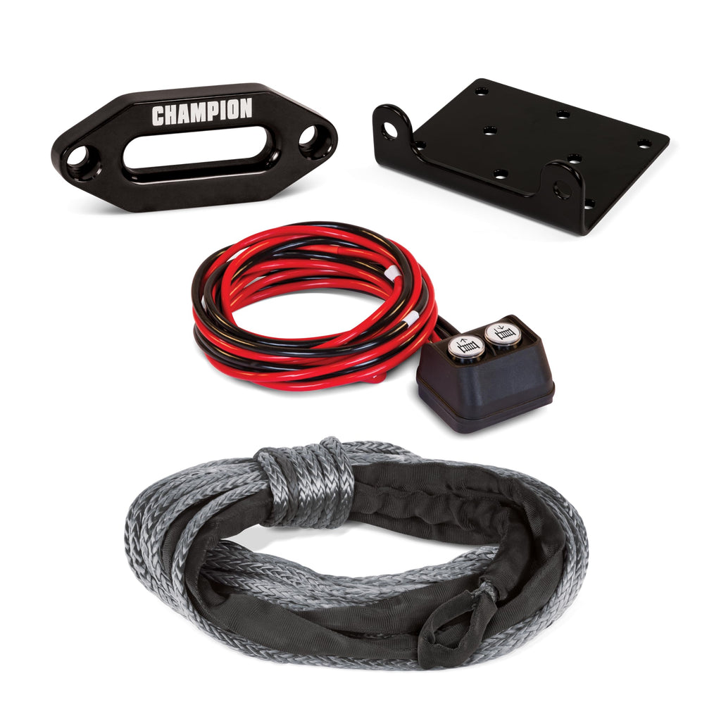 Champion Power Equipment 3500-lb. ATV/UTV Synthetic Rope Winch Kit