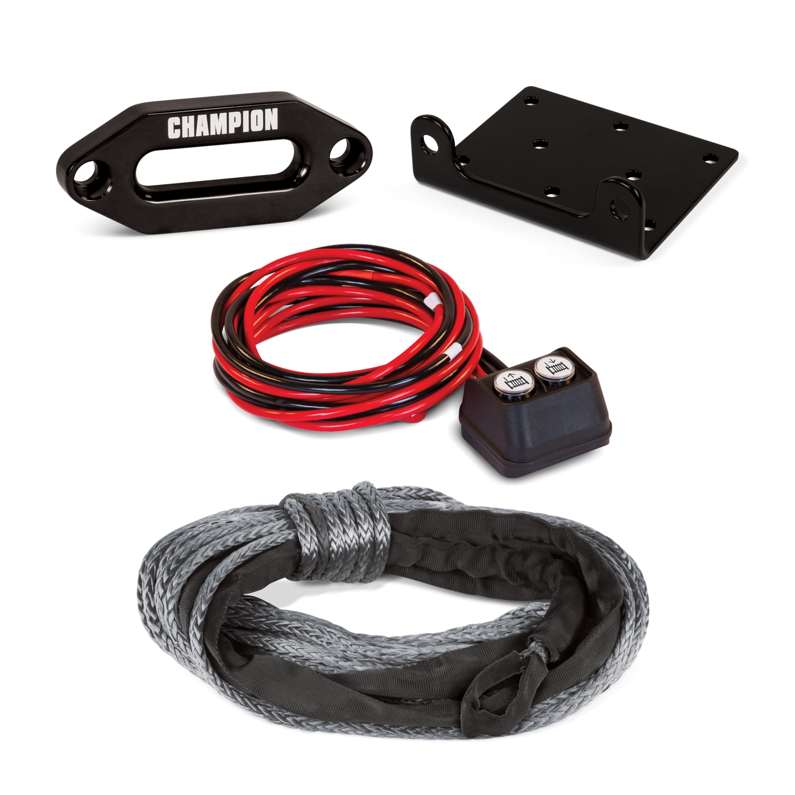 Champion Power Equipment 3500-lb. ATV/UTV Synthetic Rope Winch Kit