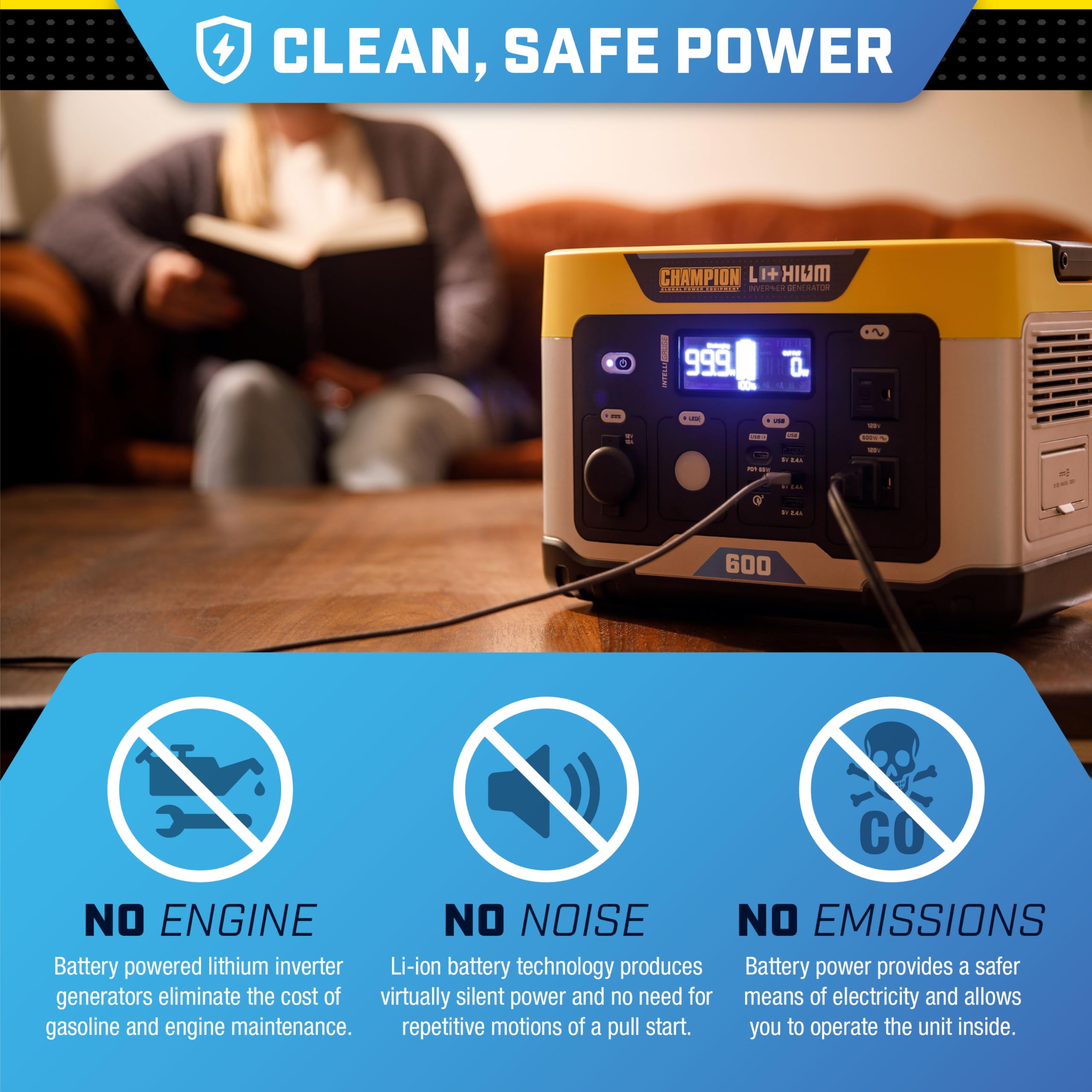 Champion Power Equipment 579-Wh Portable Solar Power Station and 200-Watt Solar Panel