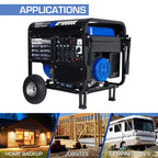 DuroMax XP12000EH 12,000-Watt Dual Fuel Portable Generator – Gas & Propane, Electric Start, Whole Home Backup Power, Transfer Switch Ready, RV & Emergency Ready