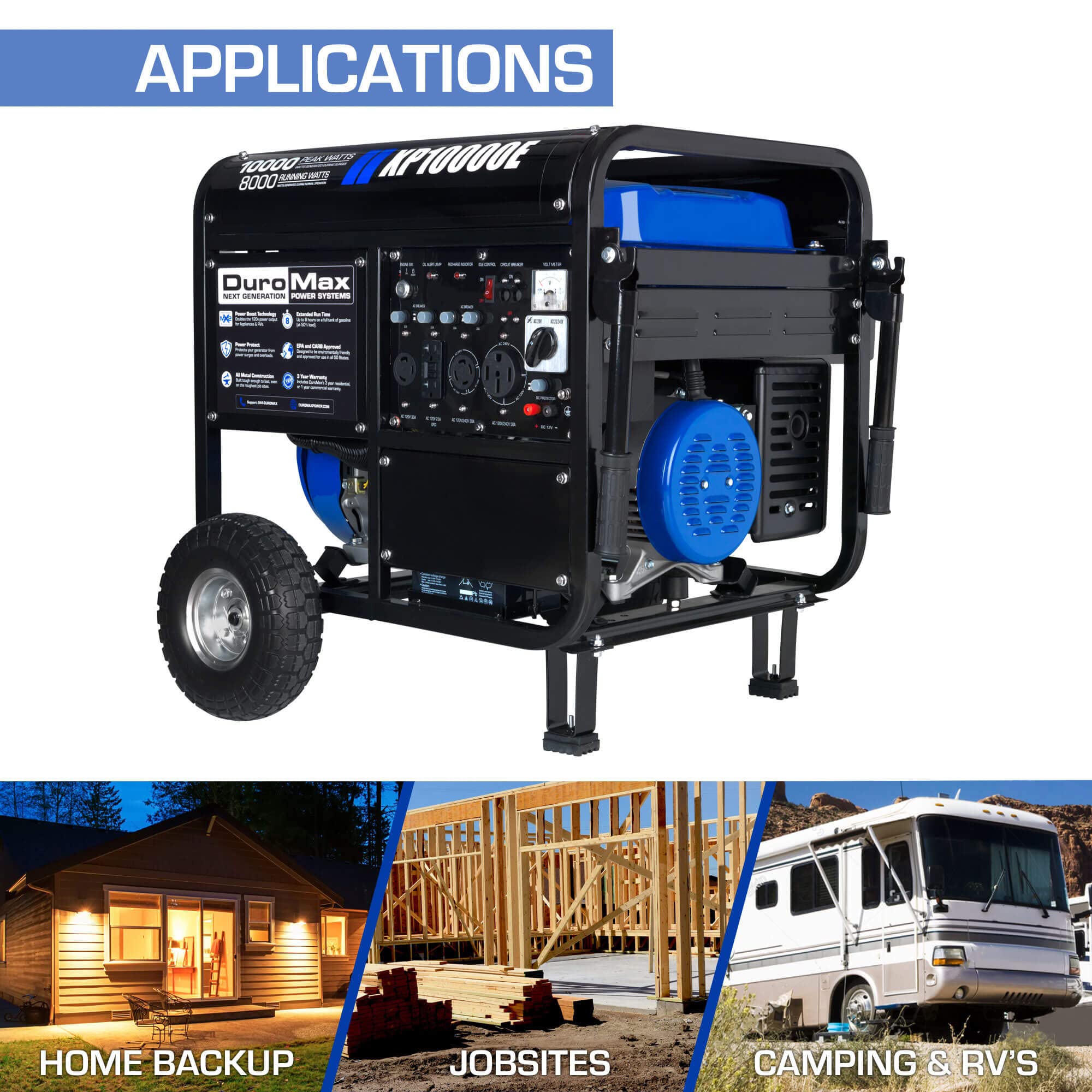 DuroMax XP5500EH 5,500-Watt Dual Fuel Portable Generator - Gas & Propane, Electric Start, RV & Emergency Ready