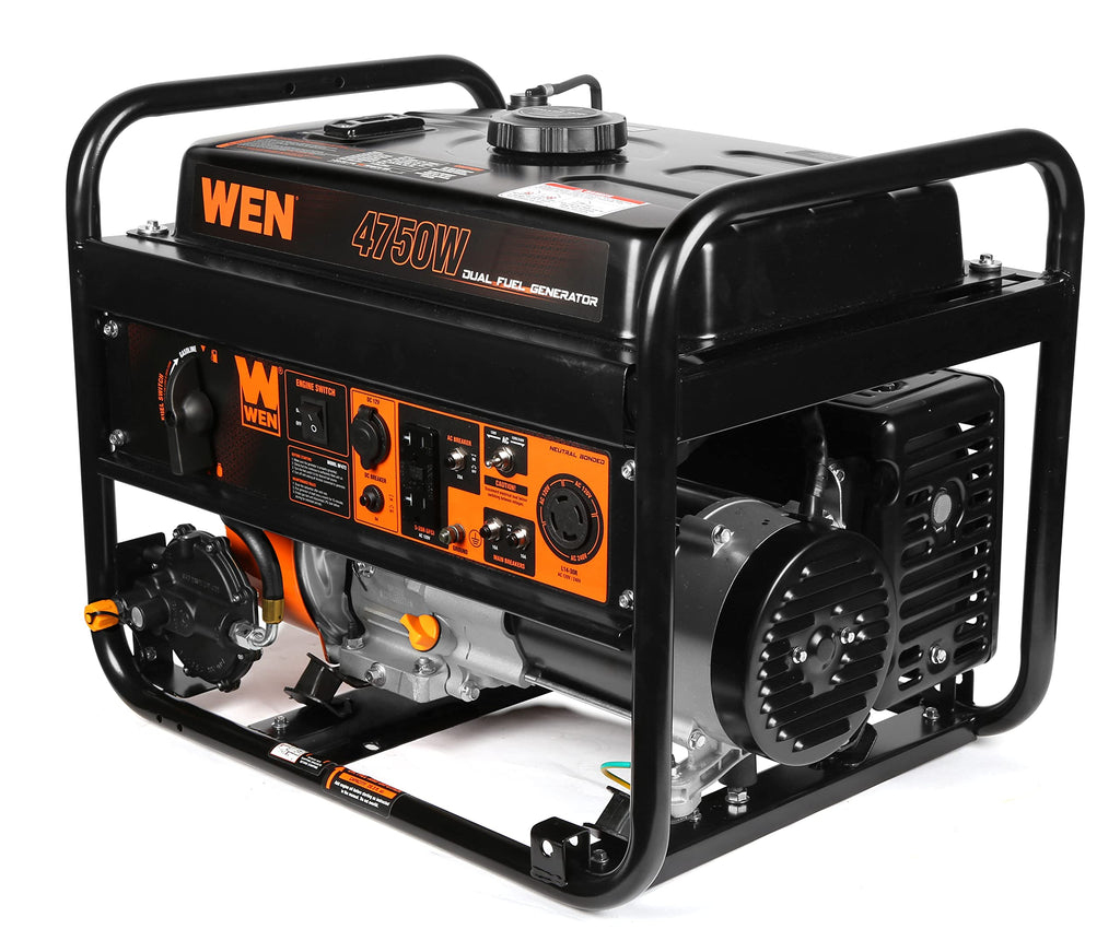 WEN DF472X 4750-Watt 120-Volt/240-Volt Dual Fuel Portable Generator with CO Shutdown Sensor
