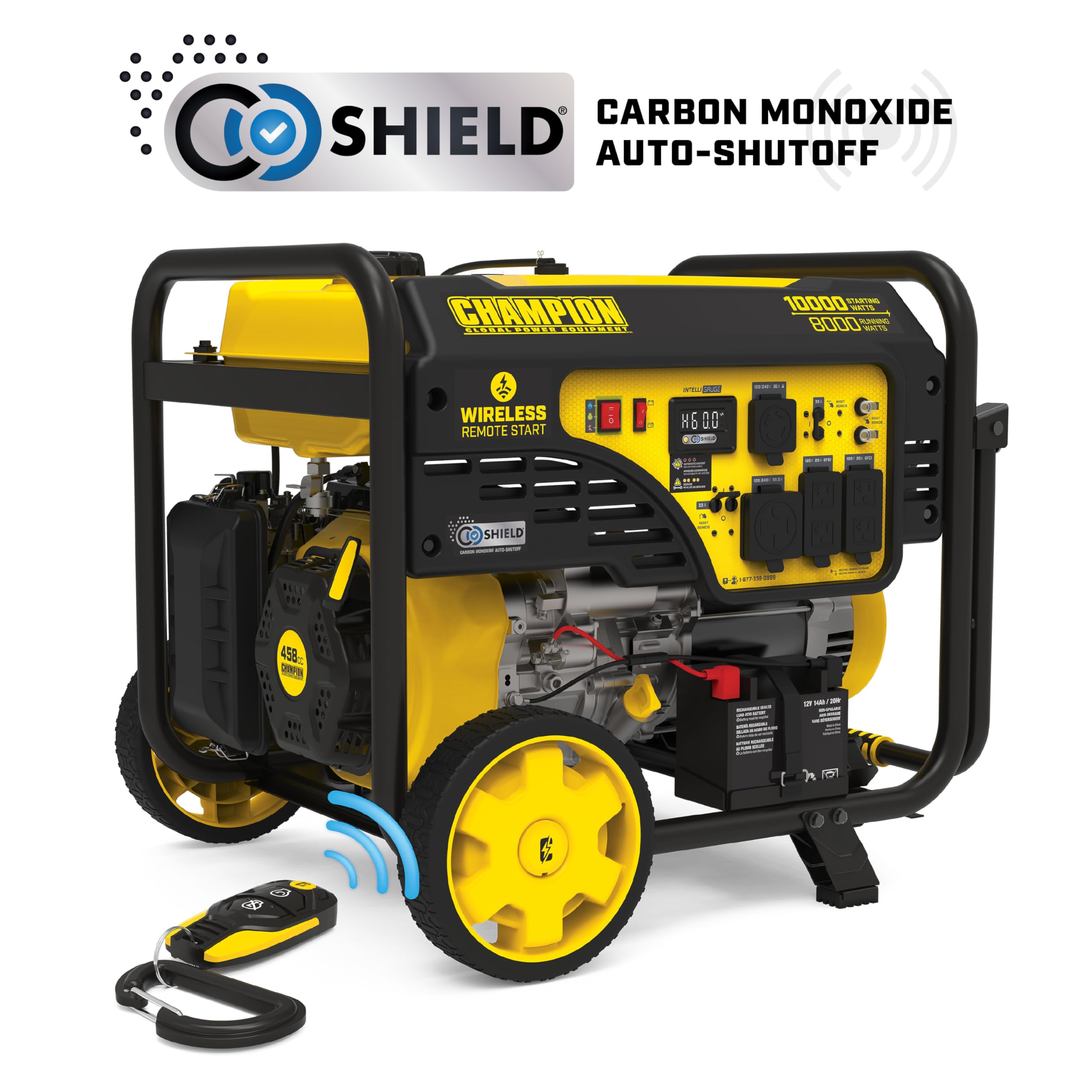 Champion Power Equipment 10,000-Watt Wireless Remote Start Home Backup Portable Generator with Free 3-Year Warranty