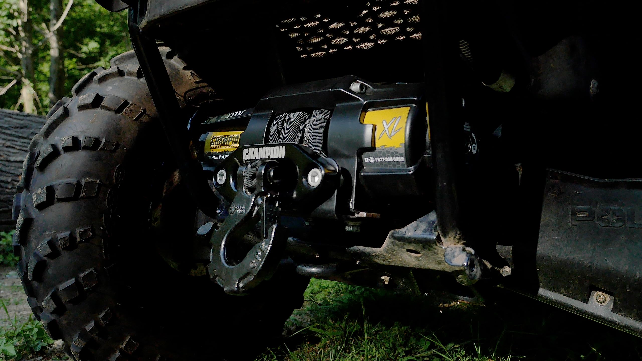 Champion Power Equipment XL 3500-lb. ATV/UTV Synthetic Rope Winch Kit