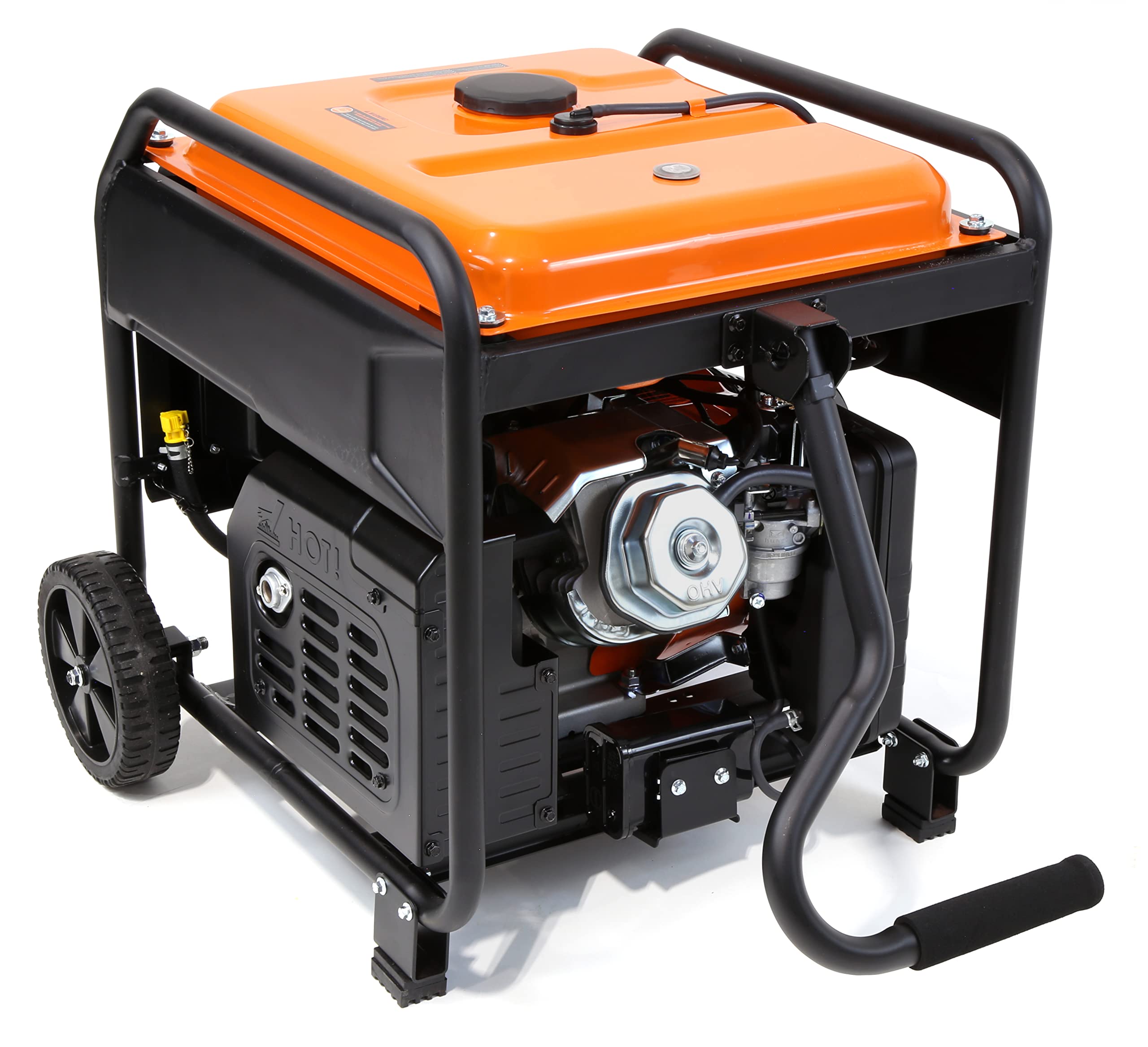 WEN GN400i RV-Ready 4000-Watt Open Frame Inverter Generator, CARB Compliant, Black/orange