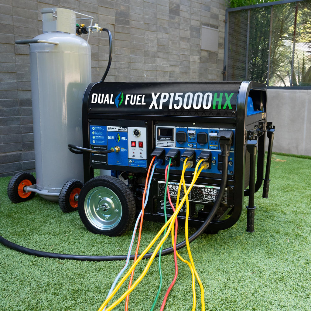 DuroMax XP12000HX 12,000-Watt Dual Fuel Portable Generator - Gas & Propane, Electric Start, Whole Home Power Backup, Transfer Switch Ready, RV & Emergency Ready