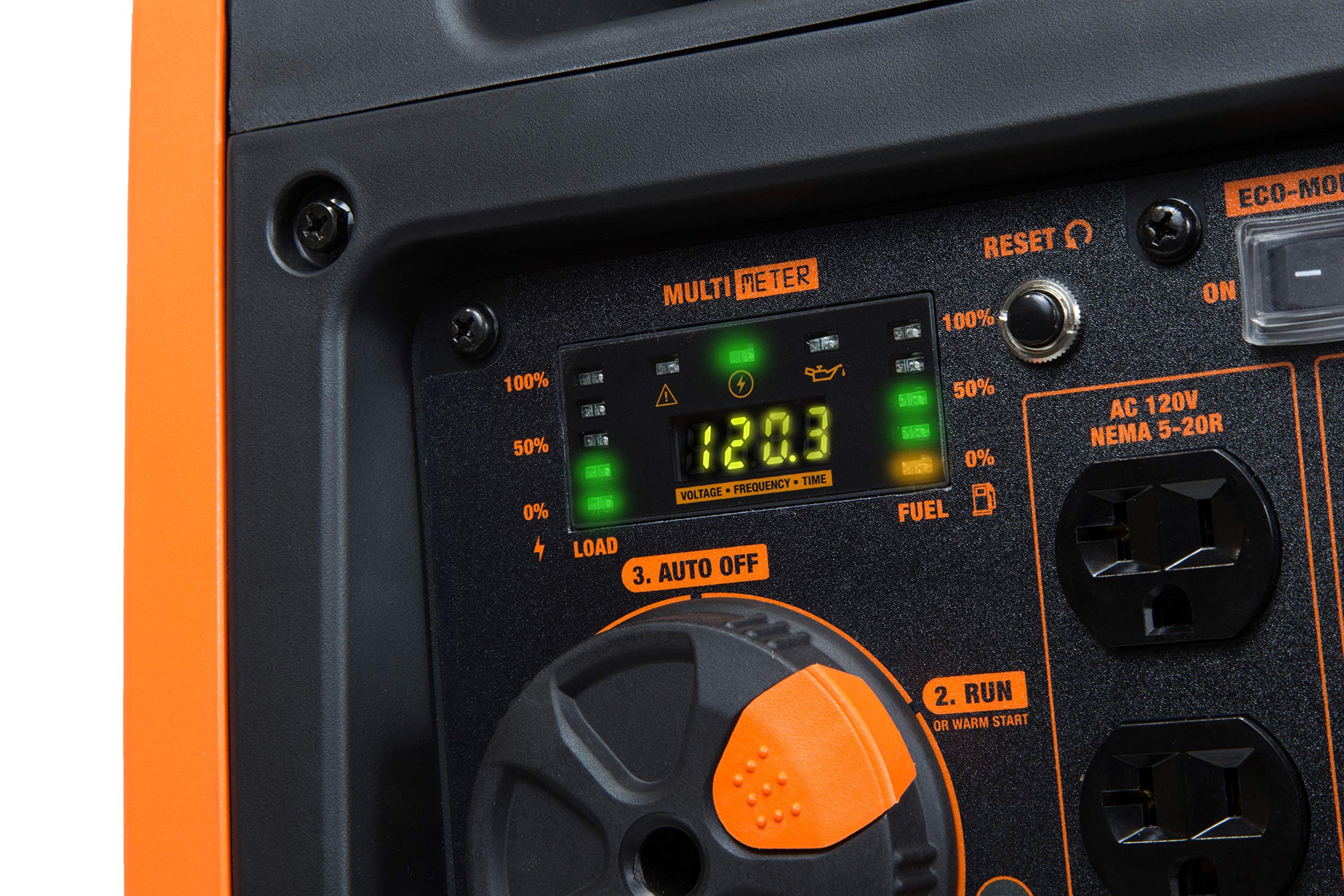 WEN DF451i Super Quiet 4500-Watt Electric Start Dual Fuel RV-Ready Portable Inverter Generator with Fuel Shut-Off