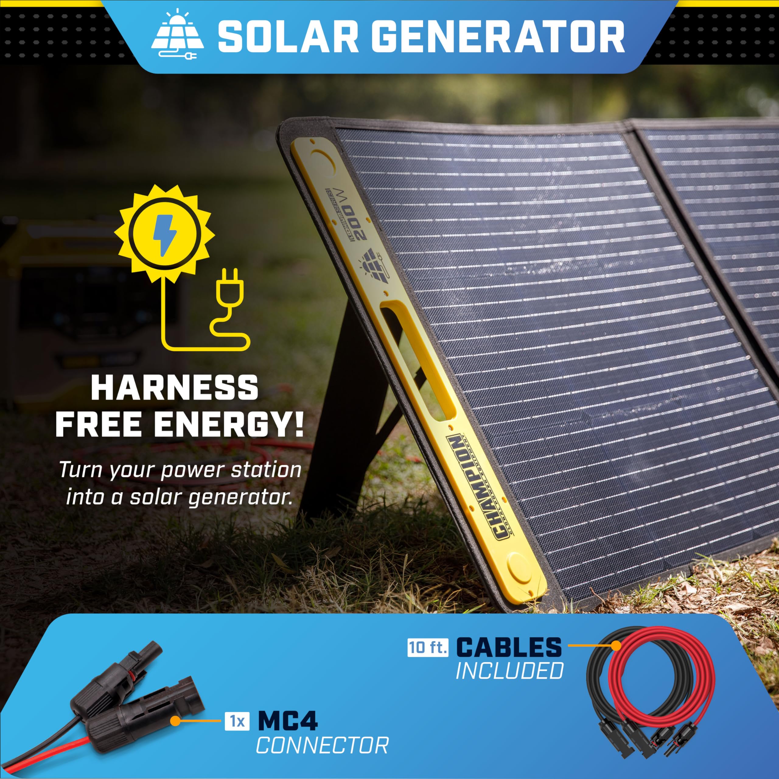 Champion Power Equipment 1638-Wh Lithium Ion Expansion Battery and 200-Watt Solar Panel