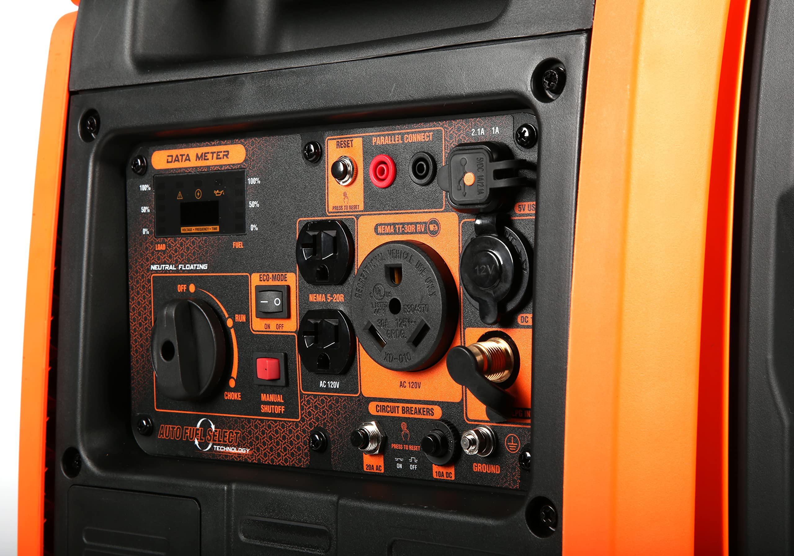 WEN DF451i Super Quiet 4500-Watt Electric Start Dual Fuel RV-Ready Portable Inverter Generator with Fuel Shut-Off