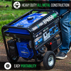 DuroMax XP4850HX Dual Fuel Portable Generator-4850 Watt Gas or Propane Powered Electric Start w/CO Alert, 50 State Approved, Blue