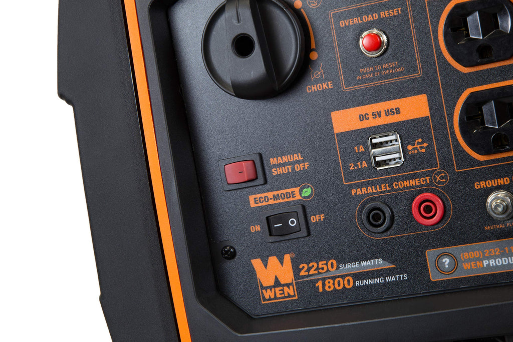 WEN 56235iX 2350-Watt Portable Inverter Generator with Fuel Shut Off and CO Sensor, Black
