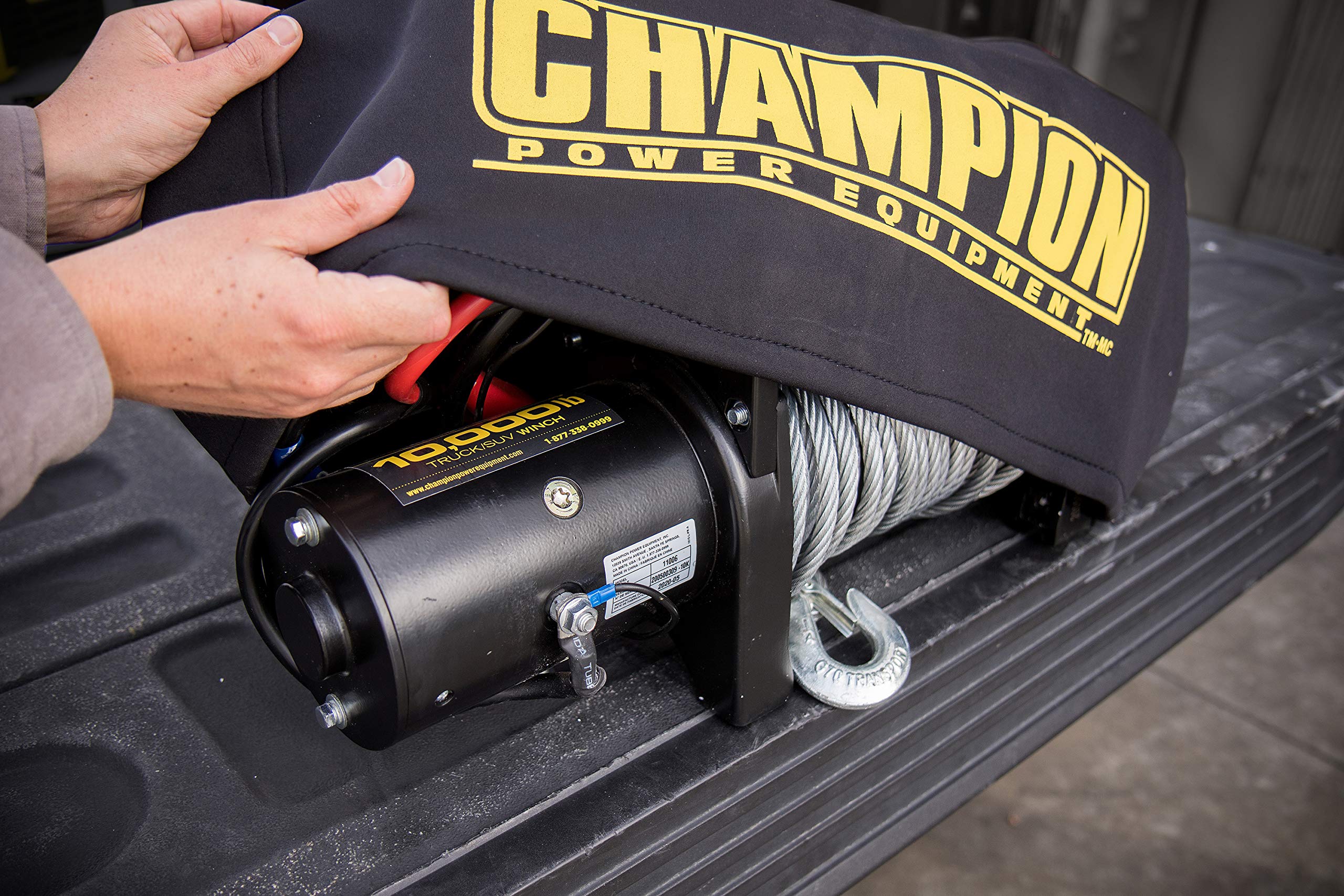Champion Power Equipment 18035 Weather-Resistant Neoprene Storage Cover for Winches 8000-12,000 lb.