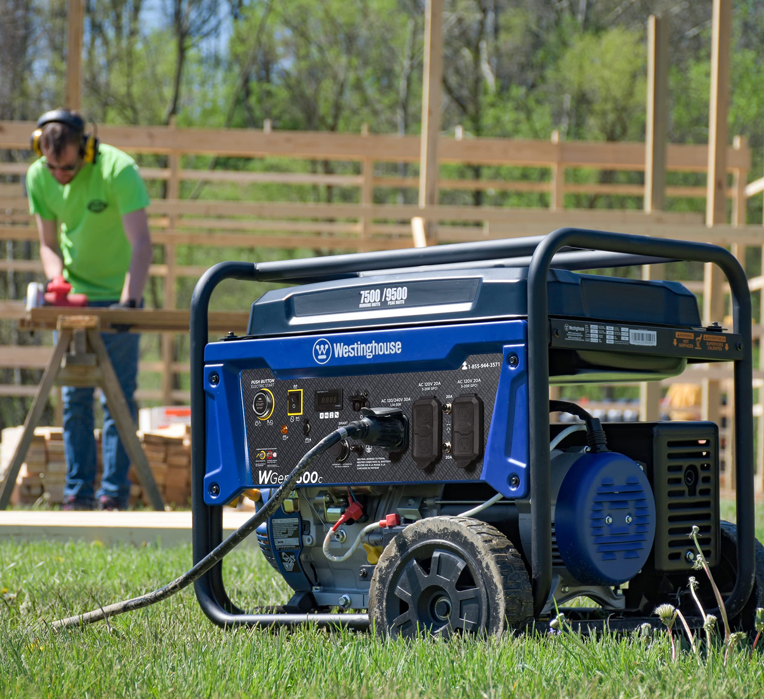 Westinghouse 9500 Peak Watt Dual Fuel Home Backup Portable Generator, Remote Electric Start, Transfer Switch Ready, Gas & Propane Powered