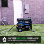 DuroMax XP12000HX 12,000-Watt Dual Fuel Portable Generator - Gas & Propane, Electric Start, Whole Home Power Backup, Transfer Switch Ready, RV & Emergency Ready