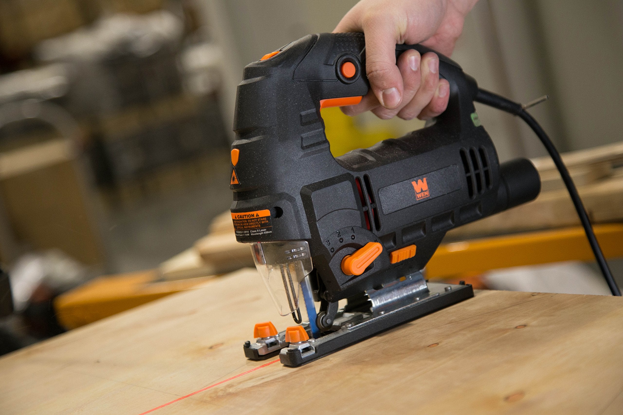 WEN Cordless Jigsaw, Variable Speed with 20V Max 2.0 Ah Lithium Ion Battery and Charger (20661)