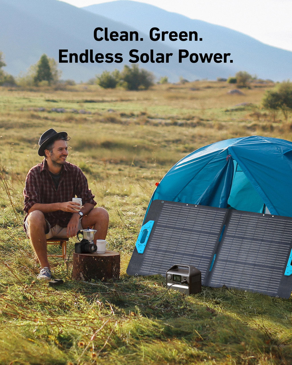Anker 521 Portable Power Station Upgraded with LiFePO4 Battery, 256Wh 6-Port PowerHouse, 300W (Peak 600W) Solar Generator with 100W Solar Panel, 2 AC Outlets, 60W USB-C PD Output, Outdoor Generator