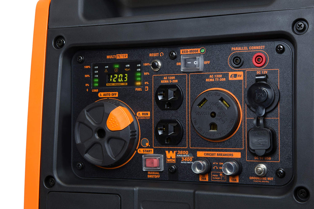 WEN DF450i Super Quiet 4500-Watt Dual RV-Ready Portable Inverter Generator with Fuel Shut-Off