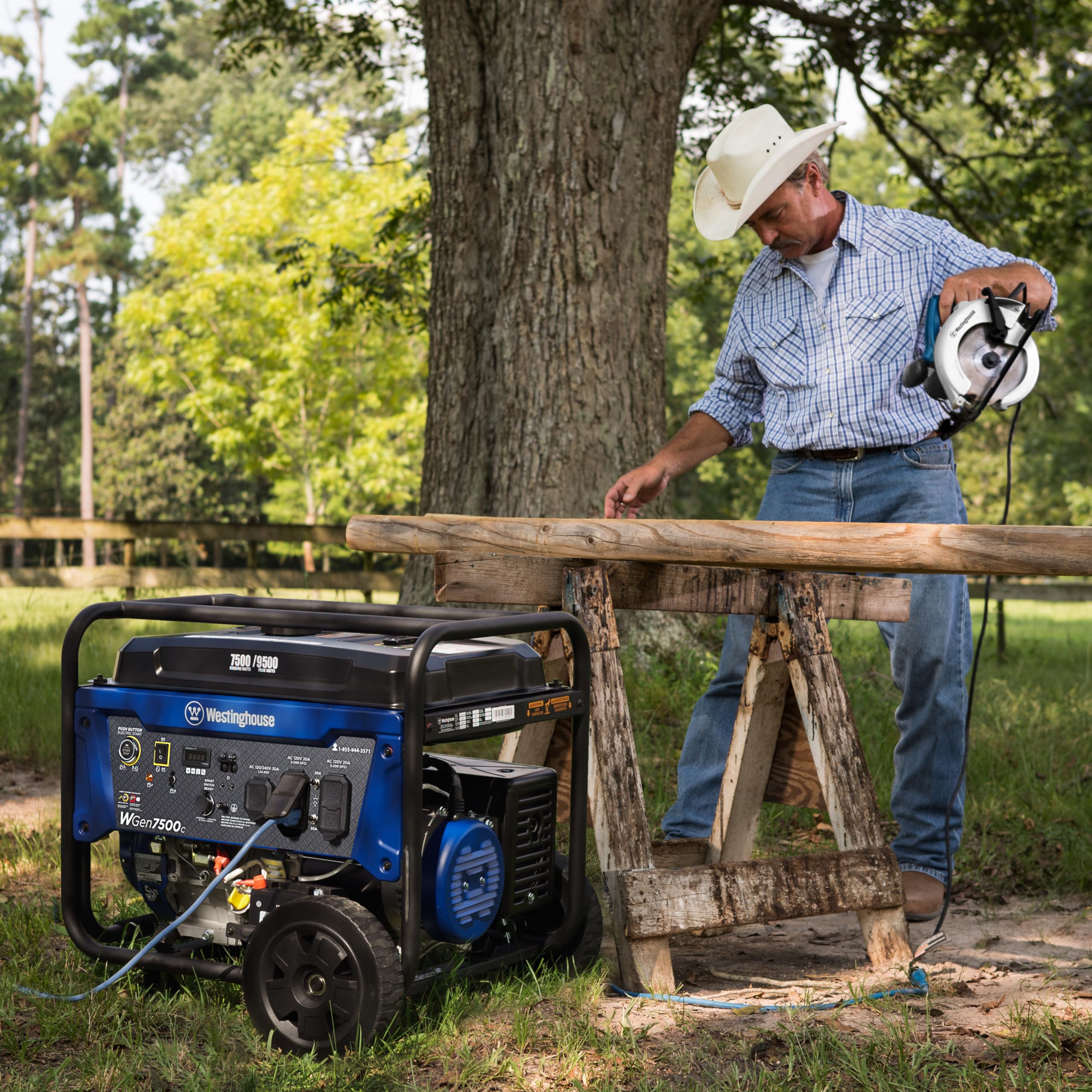 Westinghouse 9500 Peak Watt Dual Fuel Home Backup Portable Generator, Remote Electric Start, Transfer Switch Ready, Gas & Propane Powered