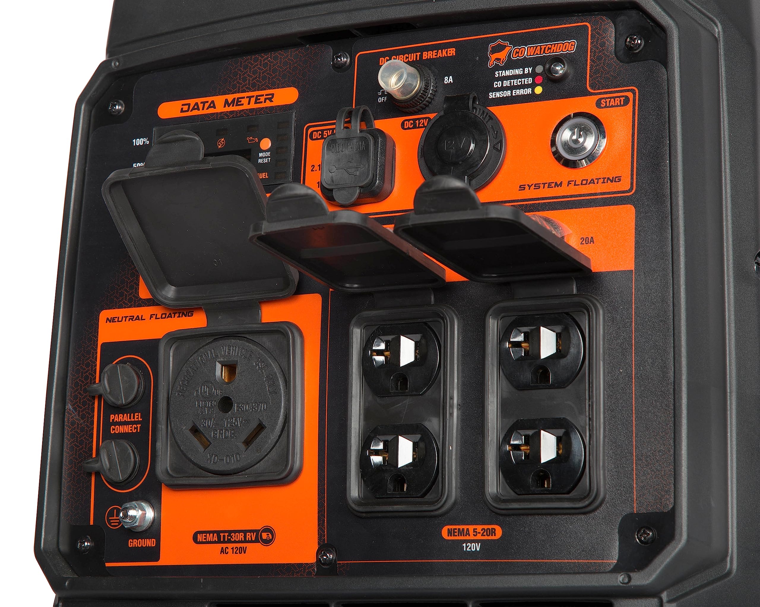WEN Quiet and Lightweight 4800-Watt Dual Fuel RV-Ready Electric Start Portable Inverter Generator with Fuel Shut Off and CO Watchdog (DF480iX)